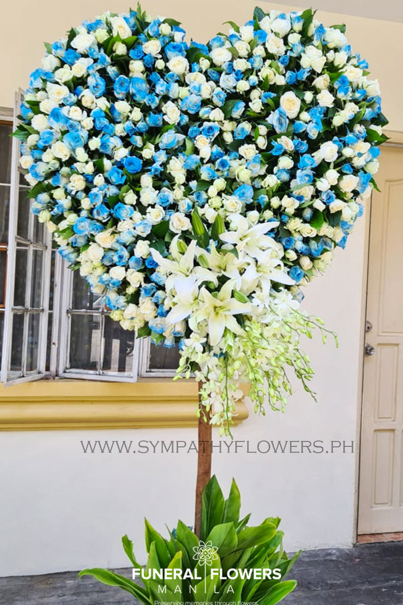 Bluer and Blue Sympathy Flowers